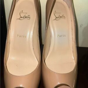 Christian Louboutin Beige Peep Toe Heels